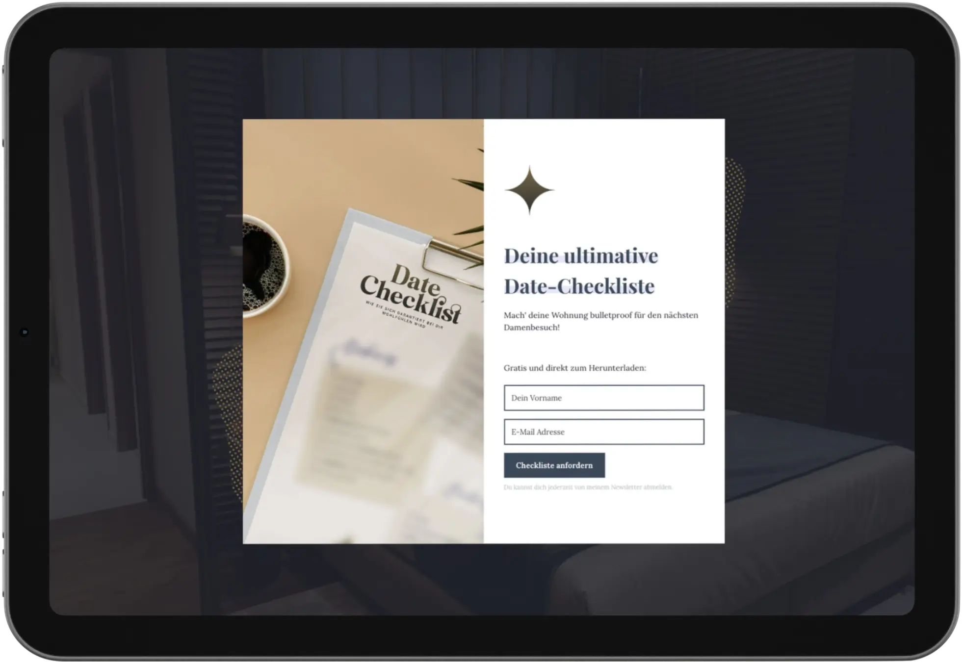 Tablet-Ansicht des Apartment-Attractive-Auftritts